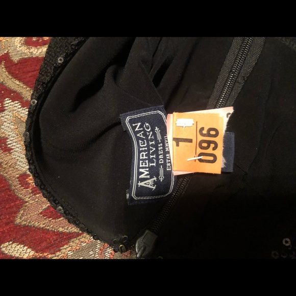 Black Cocktail Dress W/Sequence - Picture 6 of 7